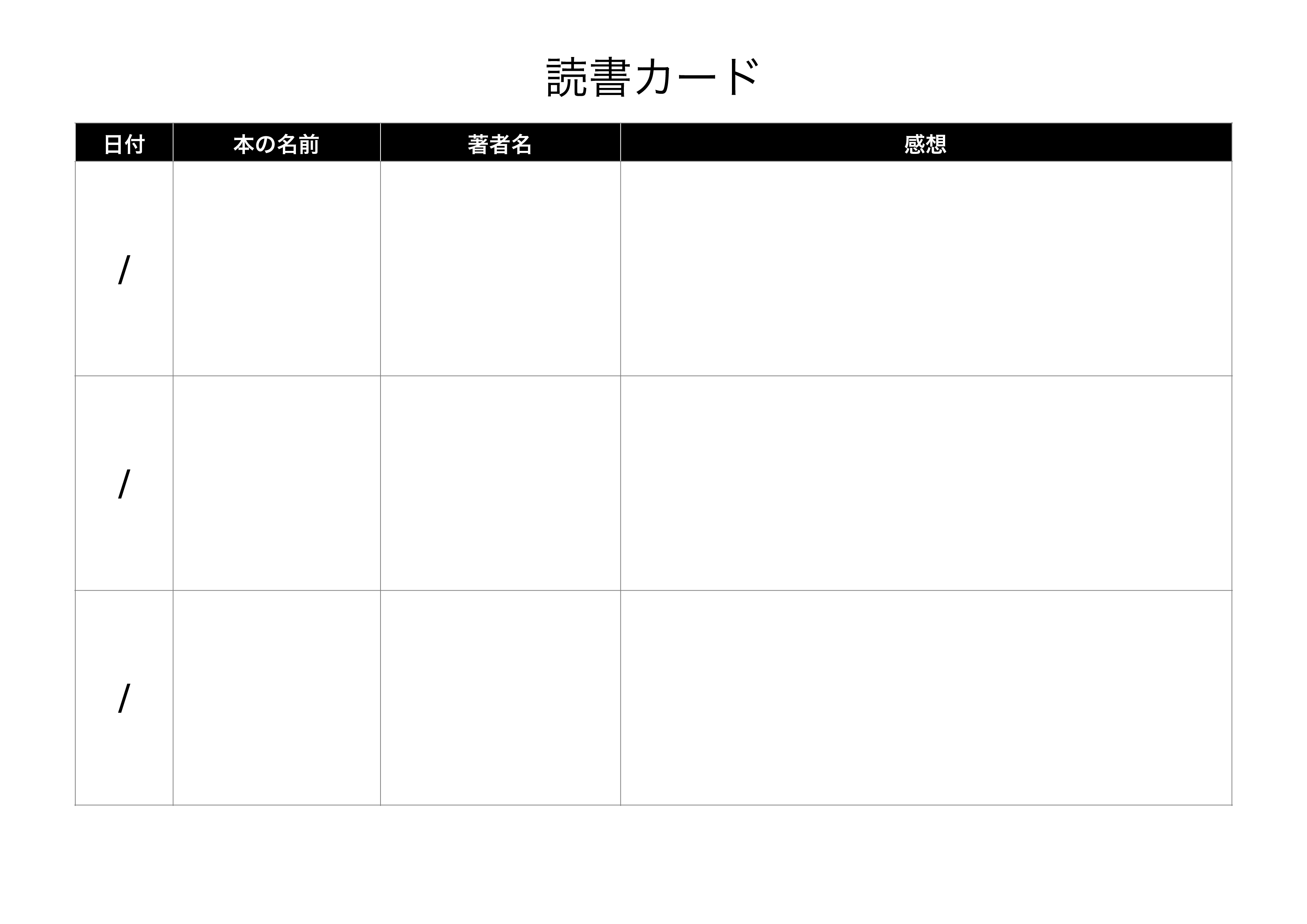 読書カードのひな形ランキング 無料テンプレート Mac Windows ひな形ジャーナル