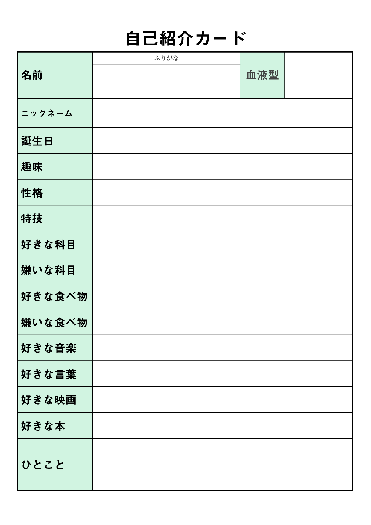 自己紹介カード 作成 テンプレート 簡単に文字を入れて作る 無料テンプレート Mac Windows ひな形ジャーナル