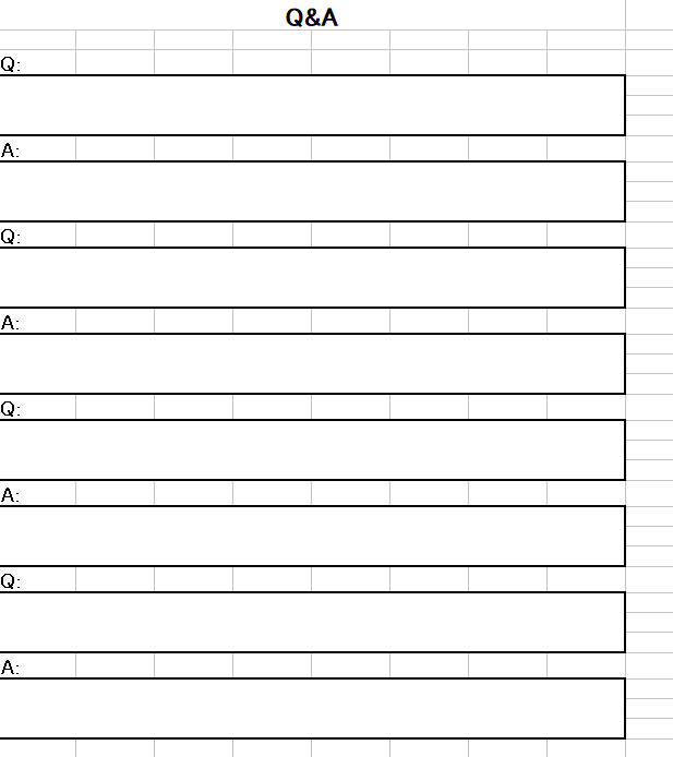 Q A書式の雛形の素材テンプレートの無料テンプレート素材 エクセル 無料テンプレート Mac Windows ひな形ジャーナル